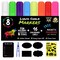 8 Multicolored Liquid Chalk Markers with Magnetic Blackboard, Stencils & Labels